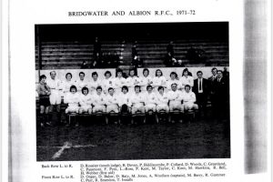 BRIDGWATER & ALBION RFC MOURNS THE DEATH OF FORMER CAPTAIN ALAN G WOOLLAM (1971/72)
