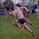 Taylor Buller striding forward at Bridgwater & Albion RFC
